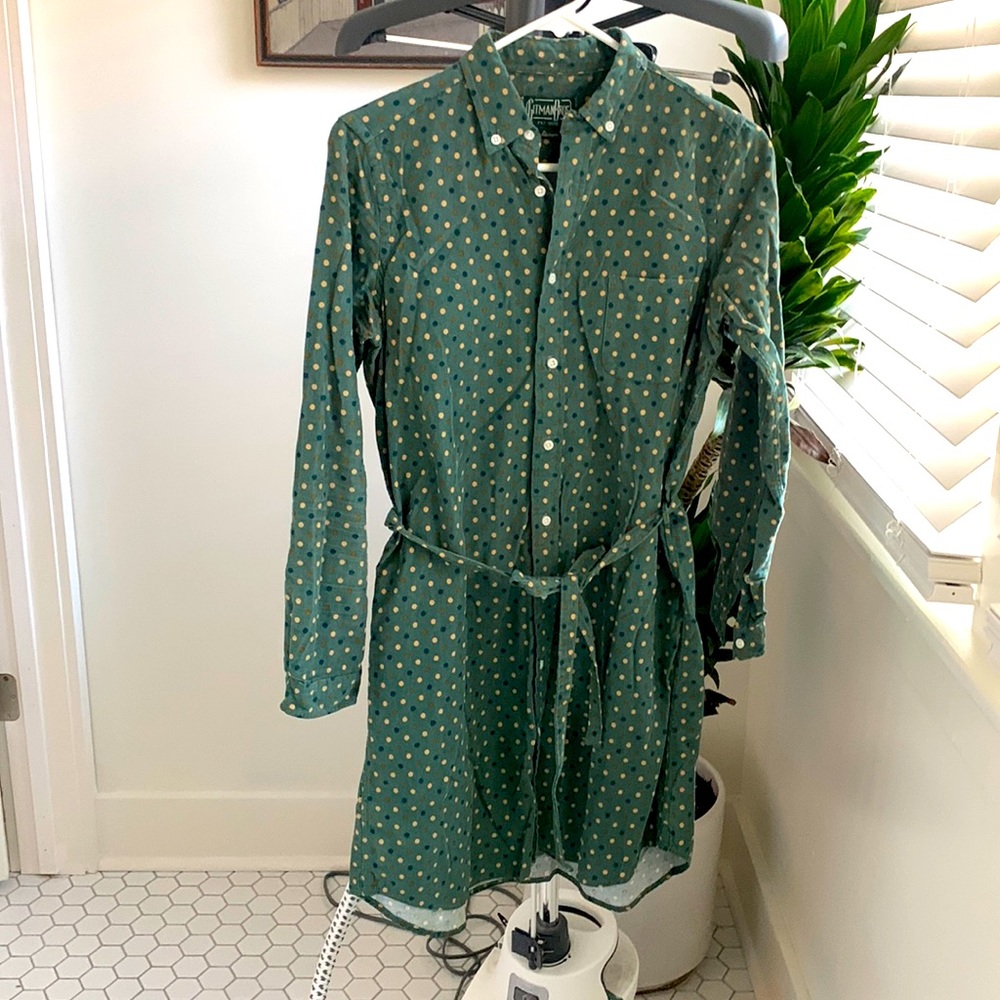 Gitman Bros dotted corduroy shirt dress